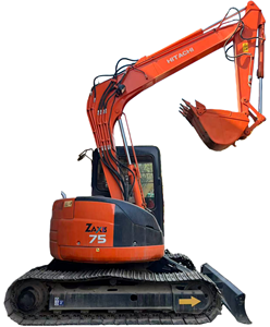 Mini-excavatrice d'occasion Hitachi ZAXIS75 du Japon, 7,5 tonnes, matériel de construction, 90% neuve, excavatrice sur chenilles d'occasion ZAXIS75, prix bas - Product Image 1