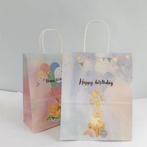 Bolsas de Regalo de Papel Kraft Pequeñas de 16*8*22cm con Asas para Niños, para Velas, Recuerdos de Fiesta de Cumpleaños, Venta al Por Mayor - Product Image 4