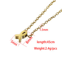 Collier Minimaliste en Acier Inoxydable Plaqué PVD Sensibilisation au Cancer du Sein Colliers Pendentifs Ruban Rose Pour Femmes