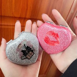 Fashion Makeup <b>Mirror</b> Heart Cosmetic Metal Travel <b>Mirrors</b> Bling Double Sided Mini Cute Vanity Pocket <b>Mirrors</b> - Product Image 3