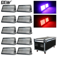 Pack de 10 projecteurs stroboscopiques LED de scène 280W 960 RGBW 8+8 segments DMX512 avec flight case