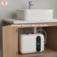 Nuevo Calentador de Agua Eléctrico de Pared con Calentamiento Rápido, Mini Tanque de Almacenamiento de 12L