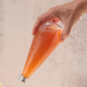 Nhà Sản Xuất Giọt Nước Hình Dạng 200Ml 375Ml 500Ml Rỗng Tươi Nước Trái Cây Nước Giải Khát Soda Rượu Vang Trái Cây Chai Thủy Tinh Với Nắp - Product Image 4