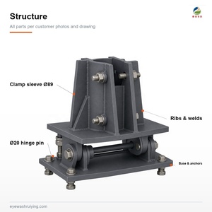 ฐานยึด<span class=keywords><strong>เสา</strong></span>เหล็กแบบปรับได้พร้อมบานพับสำหรับ<span class=keywords><strong>เสา</strong></span>ขนาด 89 มม. พร้อมแผ่นฐานขนาด 220x220x10 มม. พร้อมสลักบานพับและสลักล็อค ขายส่ง - Product Image 2