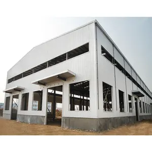 Vorgefertigte Stahl konstruktion gebäude mit großer Spannweite Fertighaus-Metalllager-Werkstatt Bürogebäude Fabrik schuppen