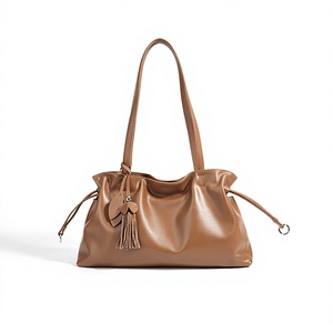 Bolso de Hombro de Cuero Genuino para Mujer, Diseño Simple, Gran Capacidad, con Hebilla Magnética y Borla, Nueva Moda Primavera 2026 - Product Image 1