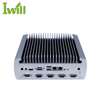 PC industriel sans ventilateur IBOX605 avec processeur Intel Core i7-8700T de 8e génération, prise en charge de 6 ports COM, 1*RS485/RS422/RS232