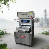 HYPERVAC Semi-automatische gasafsluitende verpakkingsmachine MAP Tray Sealer voor voedsel in gemodificeerde atmosfeer, zoals vers vlees, groenten en fruit