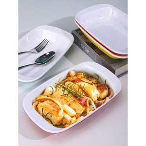 Plato de doble oreja para carne asada y arroz, plato de melamina bicolor para comida rápida, tazón de arroz, plato de arroz mixto, arroz con patas de cerdo - Product Image 1