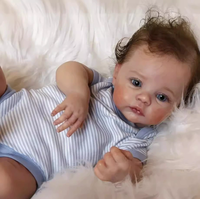Poupées Reborn de 18 pouces, nouveau-né souriant, avec moule non peint, sons humains, effet réaliste