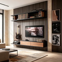 Meuble TV moderne sur mesure pour salon, centre de divertissement, unité de rangement multimédia, design personnalisé, montage facile