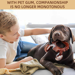 Yıkılmaz naylon köpek çiğnemek oyuncak gerçek sığır lezzet evcil tavşanlar için fıstık ezmesi tasarlanmış diş temizleme oyuncak dolu olabilir - Product Image 3