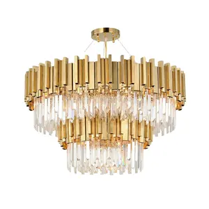Moderne Gouden Kwarts Glazen Kap Lamp Led Ring Hanglamp Goud Luxe K9 Kristallen Kroonluchter Hanglamp