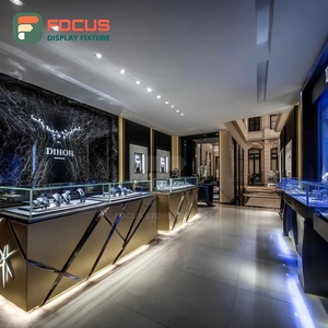 Système d'affichage de bijoux à haute visibilité, vitrine de magasin commercial avec cadre métallique - Product Image 1