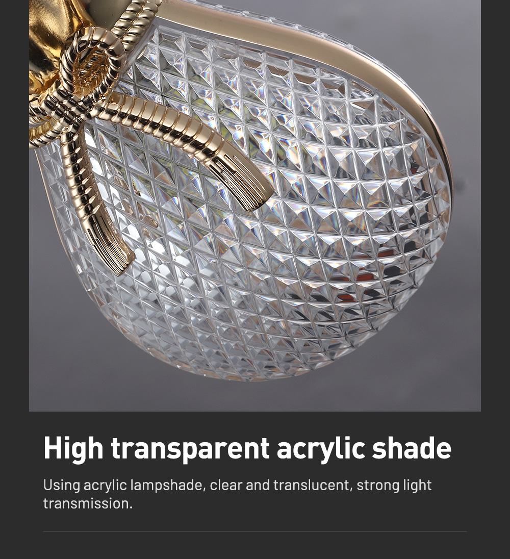 Factory Price Acrylic Hang Lamp Living Room 5w Gold Pendant Light Modern Kitchen Chandelier With Light Source