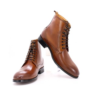Genuine Leather <strong>Brown</strong> High Top Shoes With <strong>Lace</strong> <strong>Men</strong> Classic <strong>Boots</strong>