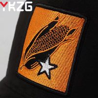 Casquette Trucker en Daim à 5 Panneaux avec Logo Personnalisé Maïs, Broderie Maïs Unique, Design Sino-US, pour Entreprises et Équipes