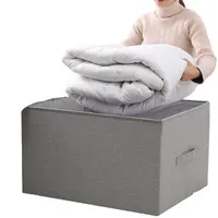 Beige Pieghevole scatole di immagazzinaggio di cotone di tela tessuto in poliestere cassetti di immagazzinaggio per la casa titolare di immagazzinaggio del tessuto cestino di lavanderia