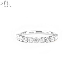 Bague de mariage tendance en or massif 18 carats avec diamants naturels véritables, empilable, couleurs mélangées, faite à la main, vente en gros populaire à l'exportation - Product Image 3