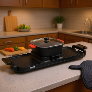 Olla eléctrica y parrilla Vevor de 2300W sin humo y antiadherente con olla extraíble para uso doméstico - Product Image 2