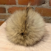 Pompon en fourrure de coyote véritable grande taille avec bouton-pression, grande boule de fourrure pour bonnets, accessoires en fourrure DIY pour écharpes et bottes