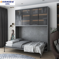 Lit Murphy sur mesure avec armoire et rangement, lit mural gain de place, fabricant direct d'usine