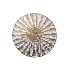 Decoración de pared circular de paja tejida estilo nórdico, multicolor, para colgar en el dormitorio, decoración del hogar. - Product Image 5