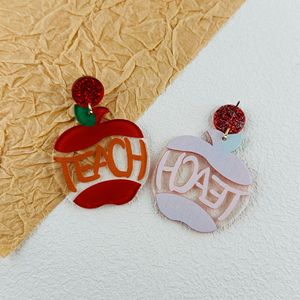 TEACH Acrylique Pomme Pendentif Boucles D'oreilles Retour à l'école Graduation Fête Des Enseignants Cadeau pour les Femmes Uionen 1813 - Product Image 3