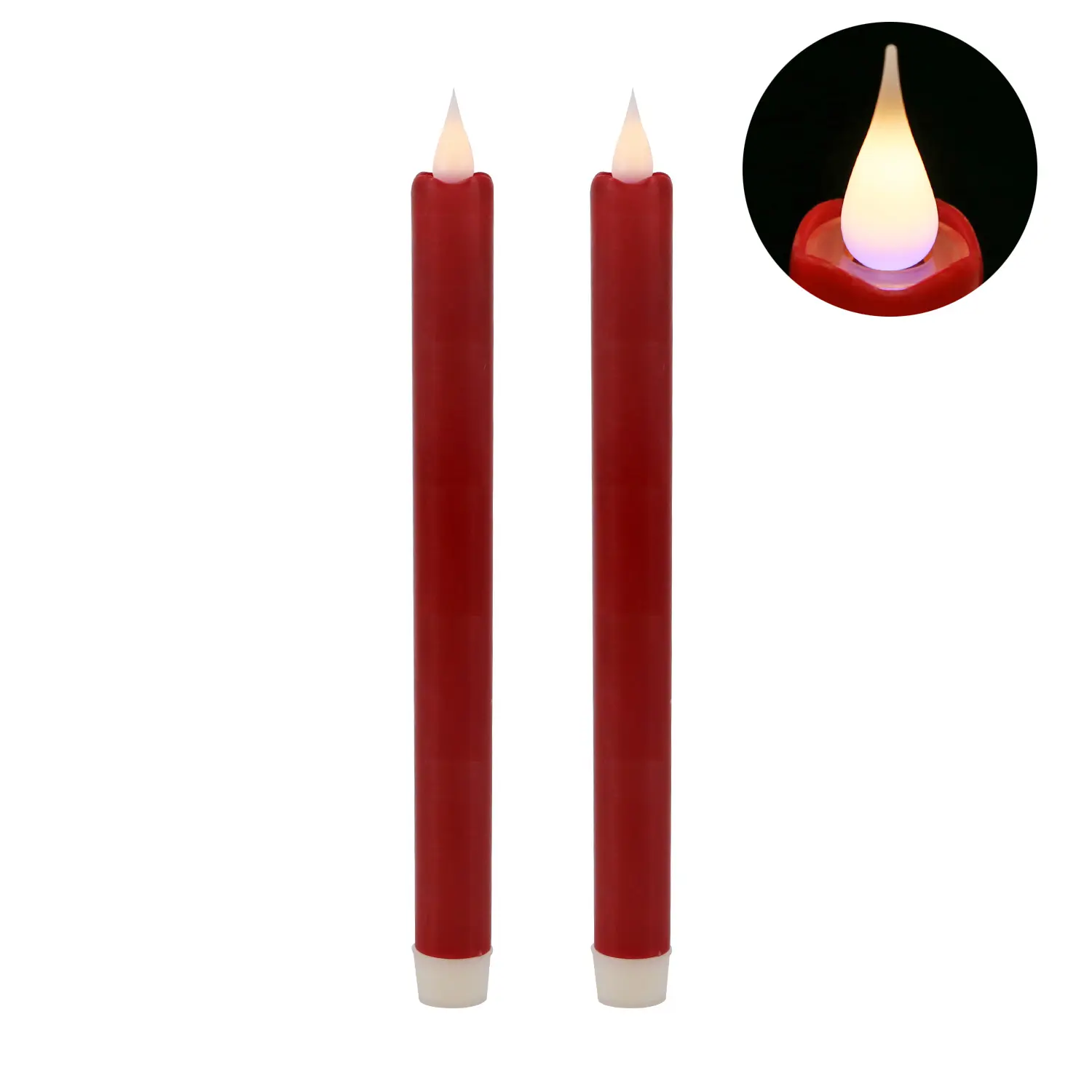 Battery operated Moving flame led taper candles Simplux 3D moving flameless candle