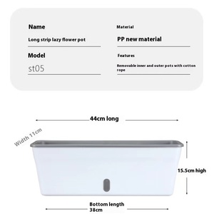Pot à fleurs en plastique rectangulaire extra large pour légumes, fleurs, balcon, artefact vert pour la culture de fraises Nouveau design - Product Image 2