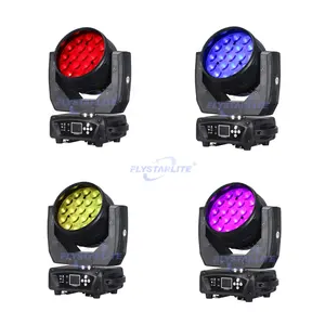 19x15W Zoom Beam Wash Moving Head Light for Stage Lighting Effect with RGBW 4in1 LED and DMX Control Dj Disco