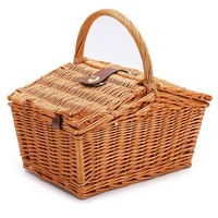 Panier de pique-nique multifonctionnel en rotin/osier tressé à la main, écologique et naturel, pour la vente en gros