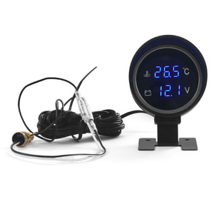 2-in-1 LCD kỹ thuật số xe hơi tự động thiết bị điện tử 12V Ánh sáng màu xanh nhiệt độ nước đo 1-99 + Celsius 10-24V Vôn kế 1/8npt Temp cảm biến - Product Image 3