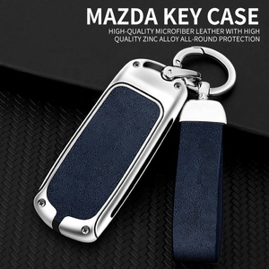 Funda Protectora Universal de Aleación de Zinc y Cuero para Llaves de Coche con Logotipo, Compatible con Modelos Mazda, Accesorios para Llaveros - Product Image 3