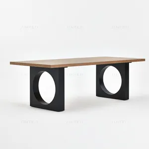 Ensemble de table à manger en bois massif contreplaqué de chêne nordique moderne Design japonais de luxe pour hôtel ou centre commercial pour meubles de salle à manger