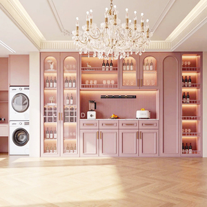 Gabinetes de Cocina Ecológicos Personalizados WICCAMEN, Aparador Integrado de Pared, Madera de Roble Macizo con Acabado Lacado, para Toda la Casa - Product Image 1