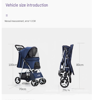 Poussette pliable pour animaux de compagnie à 4 roues, transporteur léger pour chiens, Coche Mascota, Hundewagen, Carro Asistencia Mascota
