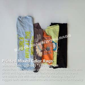 Trapo Industrial Reciclado de Camisa, 20 kg, Colores Mezclados, Trapos de Limpieza 100% Algodón, Trapos de Camiseta, Trapos para Limpiar - Product Image 2