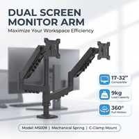 Support de bureau pour deux moniteurs, design ergonomique, construction en acier robuste, VESA 75 100MM, fixation par pince en C, commande en gros