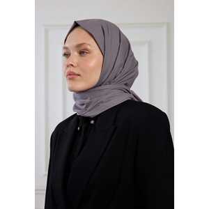 Pure Cotton <b>Scarf</b> <b>Grey</b> Solid Long Breathable Women's Headwrap - Product Image 2
