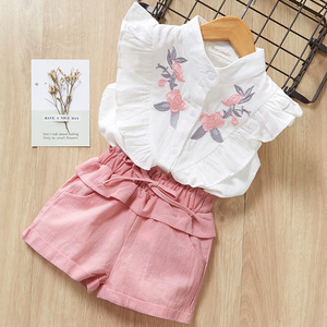 Ensembles de vêtements pour filles, style estival, nouvelle collection, vêtements pour bébés filles, t-shirt à manches courtes, pantalon, robe, 2 pièces, costumes pour enfants - Product Image 4
