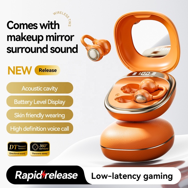 Wireless Open-Ear Clip-On Earphones for Headset Noise Reduction LED Display Long Battery Life High Quality Game Sports