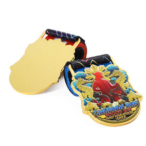 Nuevas Medallas Creativas Deportivas con Logotipo Metálico, Diseño Brillante Chapado en Oro, Pulverización de Color 3D, Medallas de Carrera y Medio Maratón Personalizables - Product Image 5