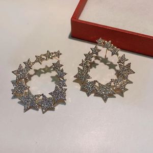 HIBRIDE brillant étoile forme pleine zircone cubique CZ fiançailles mariage fête boucles d'oreilles discothèque déclaration boucle d'oreille E-911 - Product Image 2