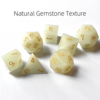 Ensemble de dés DND en pierres précieuses qui brillent dans le noir, 7 dés RPG en cristal, dés polyédriques lumineux pour jeux de table Donjons et Dragons