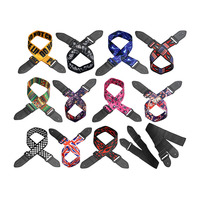 Sangle de guitare personnalisée en cuir tissé jacquard avec extrémités en cuir, support d'épaule confortable, antidérapante, accessoires pour instruments