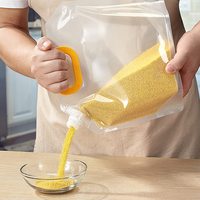 Pochettes Doypack transparentes en plastique avec bec verseur et poignée pour jus, bière, lait, gelée, aliments pour animaux de compagnie