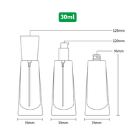 Nouveau design de bouteilles cosmétiques en verre transparent vides de 30ml avec distributeur de pompe à lotion à bec en plastique de 20mm pour la crème