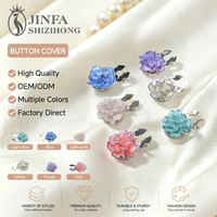 JFRB246 Couvre-boutons à fleurs en métal coloré sans couture pour femmes chemise boutons de manchette blouse ornement