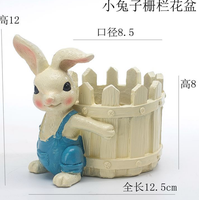 Lapin coloré pour l'extérieur, créative, style nordique, pot de fleur, ornements en résine artisanale